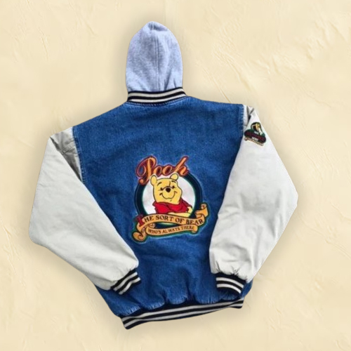 90s Xxxtentacion Winnie The Pooh Varsity Denim Jacket