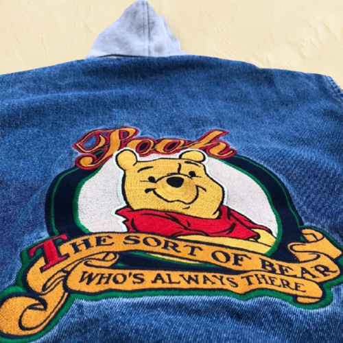 90s Xxxtentacion Winnie The Pooh Varsity Denim Jacket