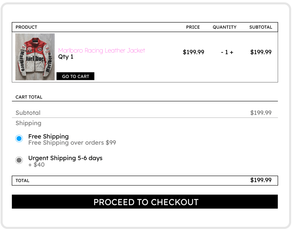 From here, you can review your order If you are ready to place your order, click on PROCEED TO CHECKOUT button. PRODUCT PRICE